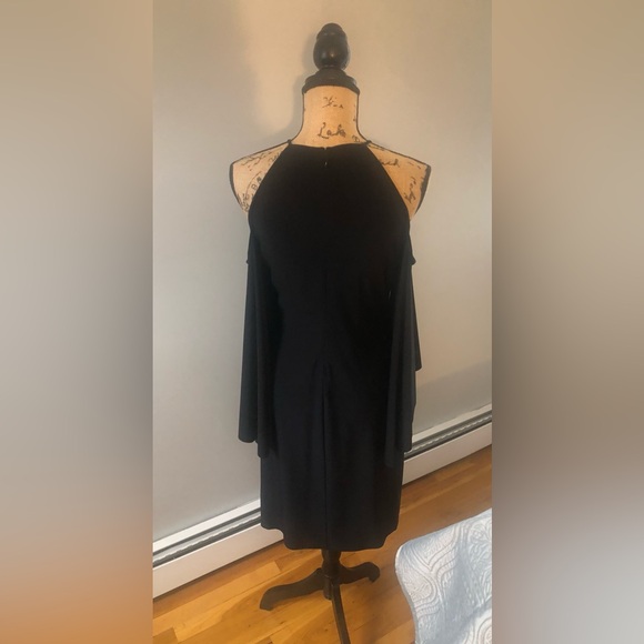 RALPH LAUREN COLD SHOULDER BLACK SHEATH MIDI DRESS SIZE US 6 - Picture 8 of 8